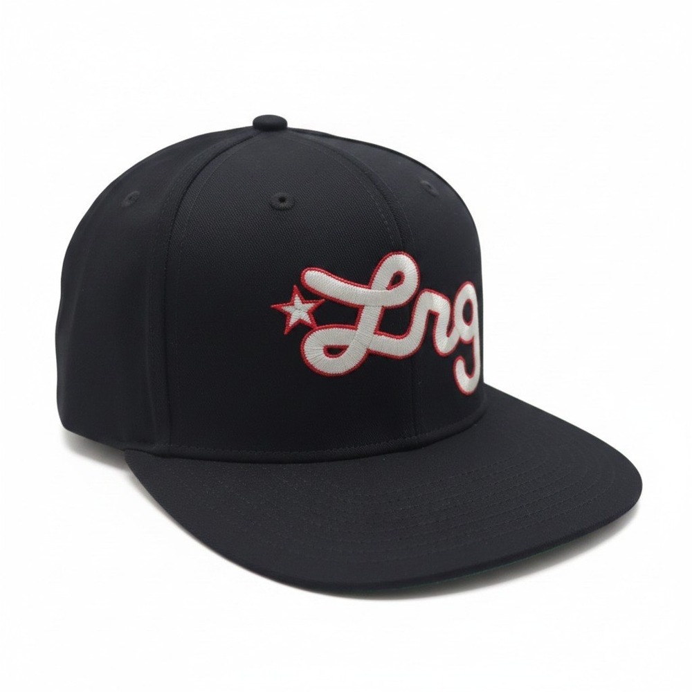 LRG Lifted Research Group Script Outline Snapback Hat Black Red White L2TPMHSXX